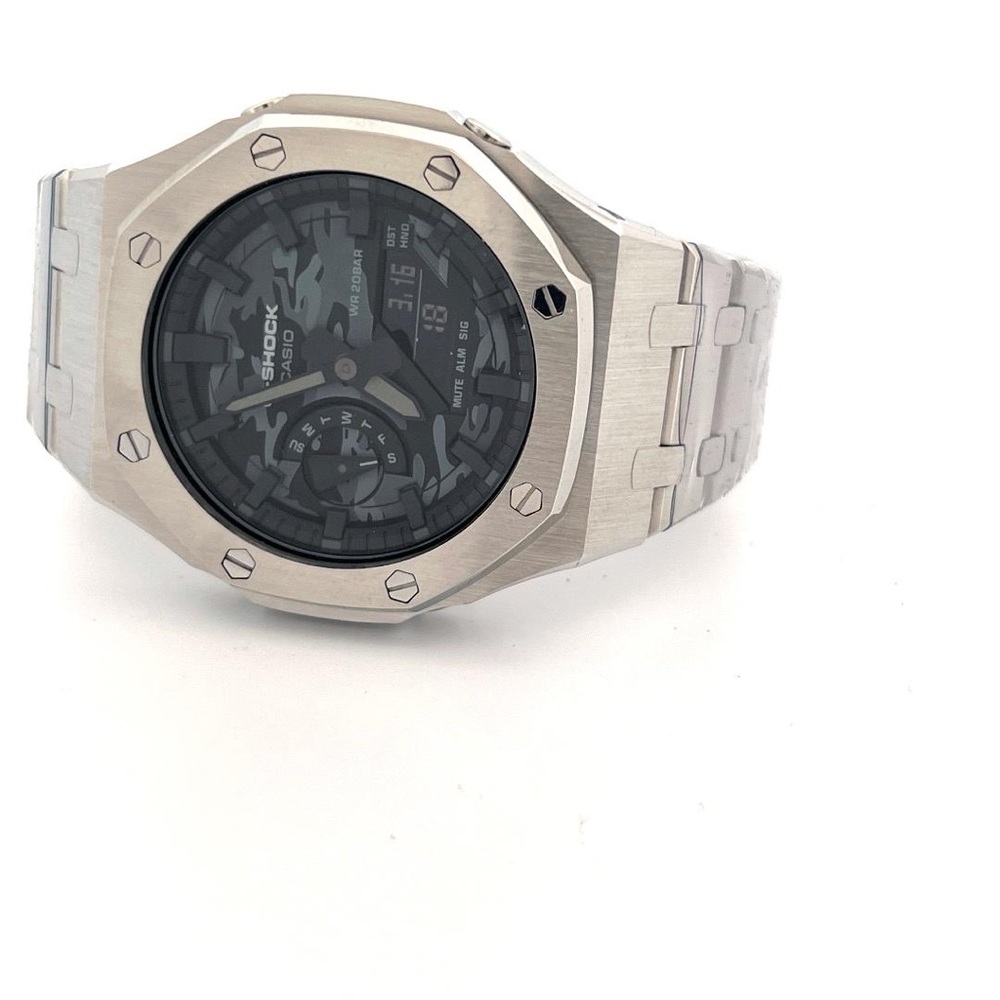 Casio G-SHOCK GA-2100 Casioak Stainless Steel Camouflage Custom Royal Military